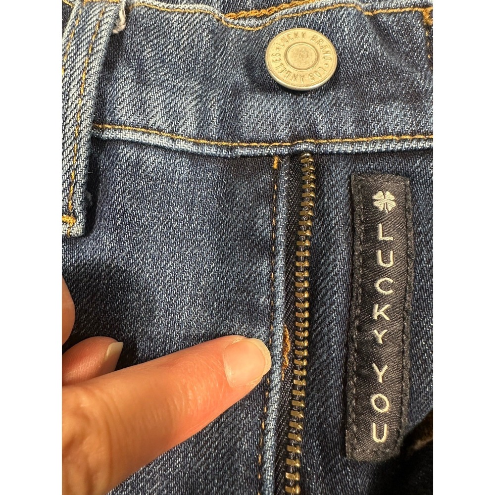Lucky Brand Jeans Womens 28x26 Blue Ava Mid Rise Crop Mini Boot Raw Hem Read - Picture 14 of 14